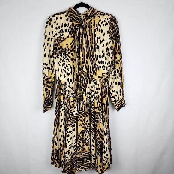 Vintage 60's Suzy Perette Animal Print Midi Dress M - Picture 2 of 4